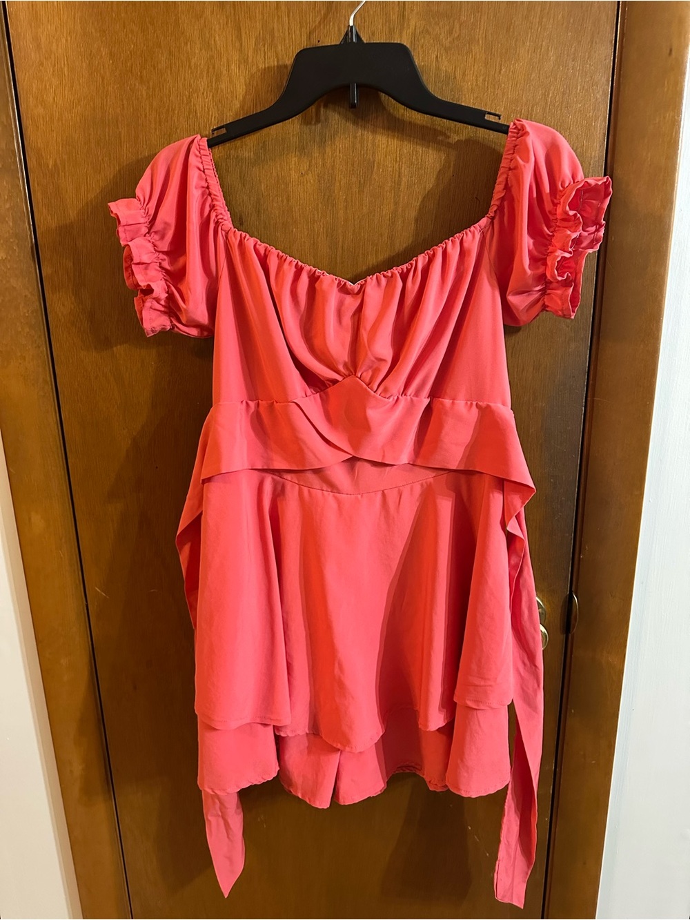 HOT PINK RUFFLED ROMPER SIZE MEDIUM